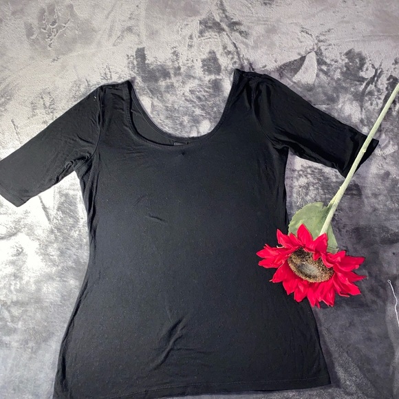 Women black casual shirt short sleeve/size M - Picture 4 of 5